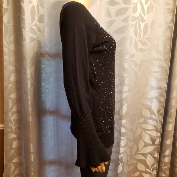 Black Embellished Sweater Size L - Picture 3 of 12